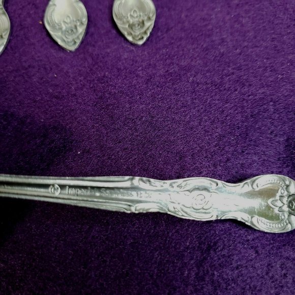 6 Imperial International Stainless Steel Seafood Forks 18CR Floral Scrolls 5.75" - Picture 3 of 4